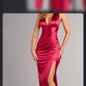 Windsor Red Backless Satin Dress